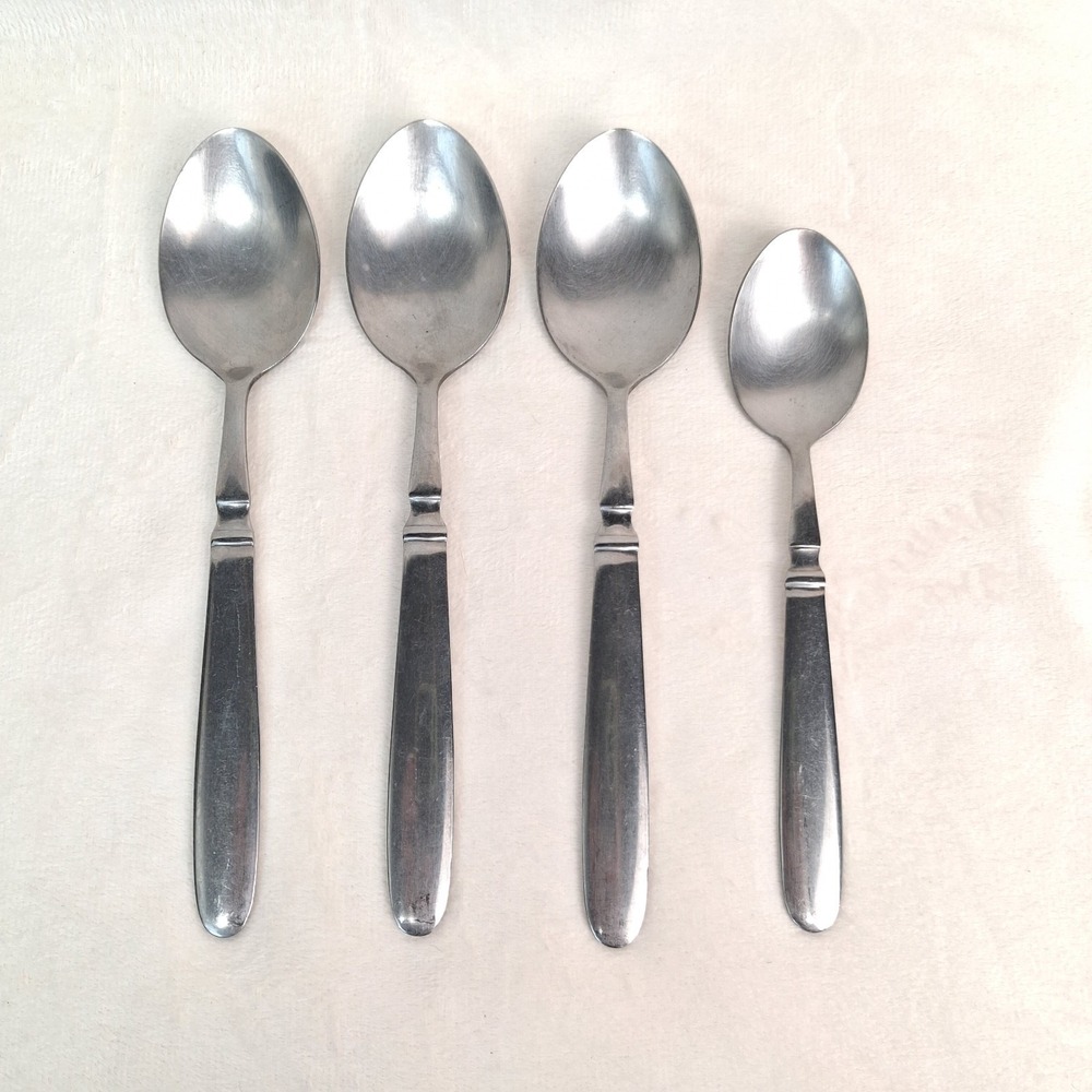 Hampton Silversmiths Bistro Stainless Flatware Lot 4 Spoons Replacement